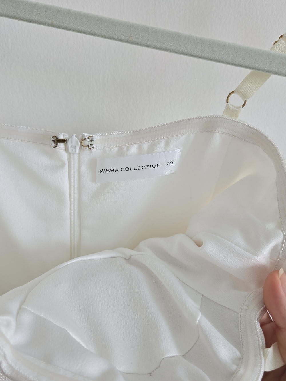 MISHA COLLECTION Ivory Satin Bustier Romper - Picture 3 of 4